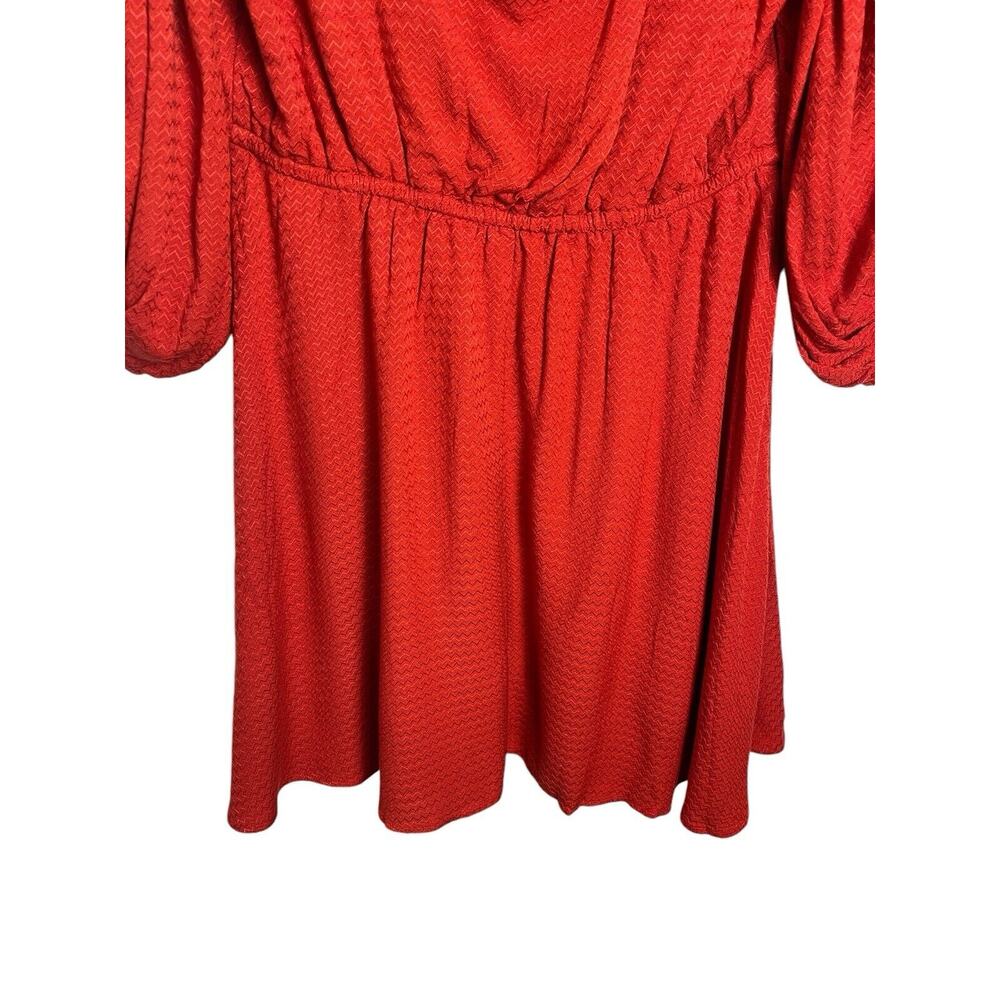 Band of the Free Josette Aurora Red Puff‎ Sleeve Boho Tie Back Dress Size NWT - Picture 7 of 8